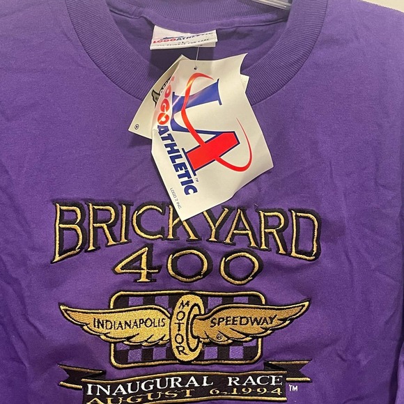 Vintage NOS 1994 Inaugural‎ Brickyard 400 Logo Athletic Nascar Shirt Sz Large - Picture 3 of 8